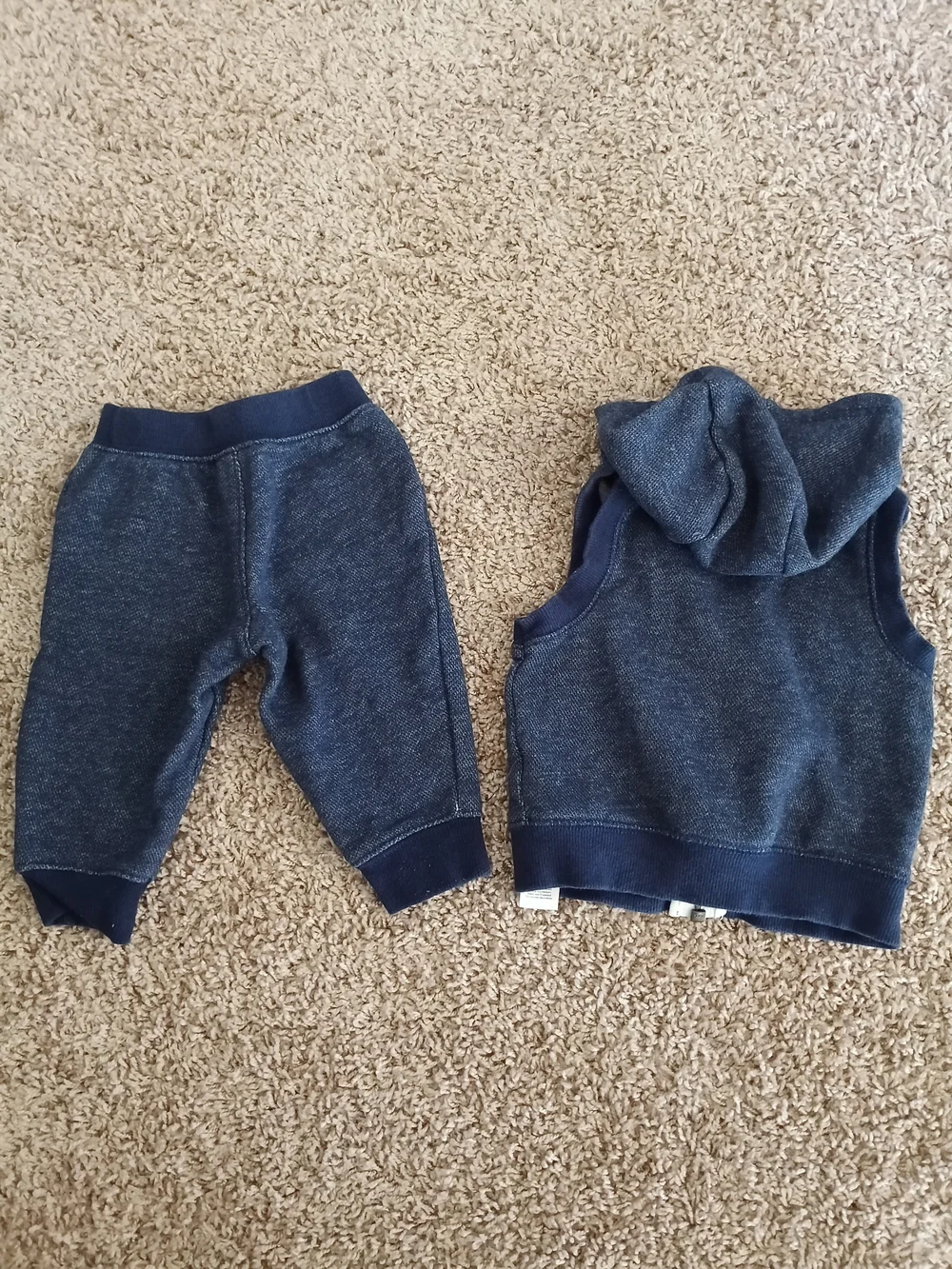 Carter's‎ Denim-Style Hooded Vest and Joggers Set - Navy